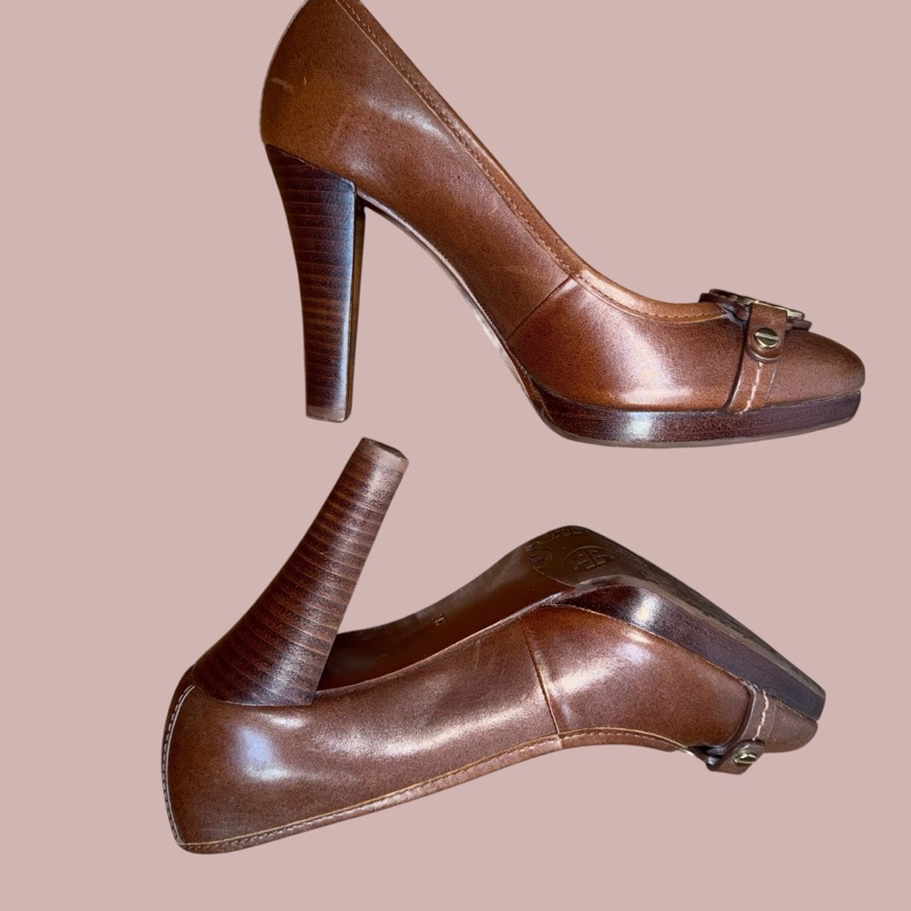 Tory Burch brown Leather Heels - Picture 7 of 16